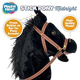 Stick Horse | Plush Handcrafted Hobby Horse Stick Pony Provides Fun Pretend Play for Toddlers & Preschoolers | Handsewn, Sturdy Wood, and Sound Effects (Black)