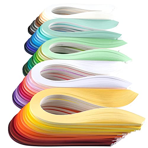 JUYA Single Color Paper Quilling Strips Set 60 Colors 39cm Length One Color 100 Strips per Pack Paper Width 3mm (0.12 in)