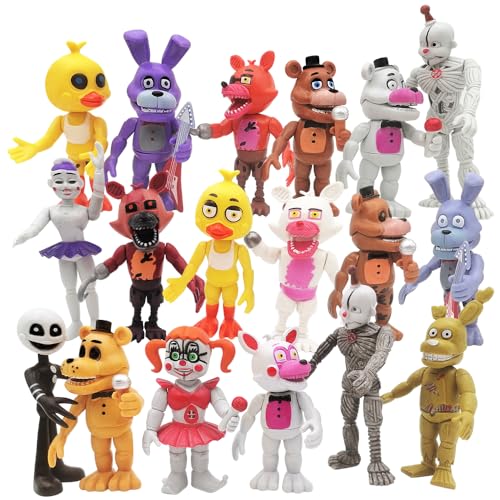 Minaso Action Figure Toy, 18 Pcs Game Figures Toys, Movable Joints Toys Dolls, Collectible Figure Gifts for Kids and Cake Toppers, Colourful