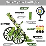 OSQI Mortar Launcher Toy Set, Push Tires Military Blaster Toys, Shooting Toy Tactical Chase Rockets Missile Gun Game for Kids Boys Girls and Adults (Green 3 Shells)