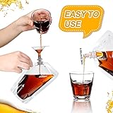 Meanplan 100 Pcs Plastic Pouches Bulk Reusable Squeeze Pouches Clear Juice Drink Bags Leak Proof with Funnel for Adults Travel Beverage Women Men(3.5 oz,Inclined Mouth)