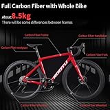 KOOTU Carbon Road Bike Lightweight 24 Speed Shifting Road Bicycle with Shimano Di2 7170 Groupset T1000 Full Carbon Frame & Fork with Disc Brake