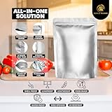 175 Mylar Bags with 175 Oxygen Absorbers-196 Labels & Stand-Up Reusable Bags- 5 Sizes Airtight Smell Proof Bags - Resealable Bags with 15 Clips-11&15 MIL Food Storage Bags-Large Mylar Bags