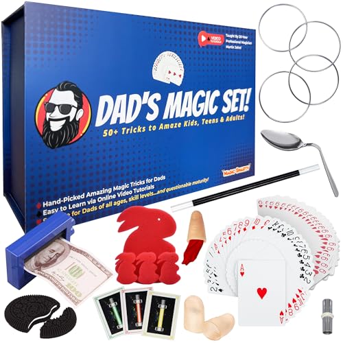 Dad’s Magic Set – 50 Awesome Tricks for Dad to Amaze The Family – Video Tutorials Included - Taught by 20-Year Pro Magician Martin John - A Great Fun Dad Gift