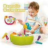 Montessori Toys,Magnetic Bird Feeding Game Toys Magnetic Worm Game for 18m-3 Year Old Woodpecker Worm Toy Fine Motor Skills Sensory Toys Magnetic Bird Feeder Toy for Boys and Girls