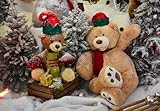 HollyHOME 5ft Giant Teddy Bear Stuffed Animal Huge Teddy Bear Plush with Big Footprints Valentines Gift 5 Feet Light Brown