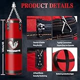 Vensmuste Punching Bag for Adults, 4FT Oxford Heavy Boxing Bag Set, Punching Bag with 12OZ Boxing Gloves, Chains, Hand Wraps, etc. Suitable for MMA Karate Kickboxing Boxing - Unfilled