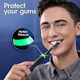 Oral-B iO Series 6 Rechargeable Electric Toothbrush with Visible Pressure Sensor to Protect Gums, 2 Minute Timer, 5 Cleaning Settings, 1 Replacement Toothbrush Head, and Travel Case, Black