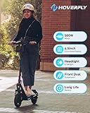 HOVERFLY X3 Electric Scooter for Adults, 10" Solid Tire, Max 18 Mile Range and 20Mph Speed, 500W Motor, with Front Dual Suspension Electric Code Lock, UL2272 Certified Foldable Commuting Escooter