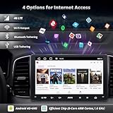 ATOTOZONE A6PL 9inch QLED Android Double DIN Car Stereo, 4G LTE WiFi/BT/USB Tethering, 8-Core 4G+64G Android Radio, Wireless CarPlay & Android Auto in-Dash Navigation, 2 Bluetooth, MirrorLink, DSP/FM