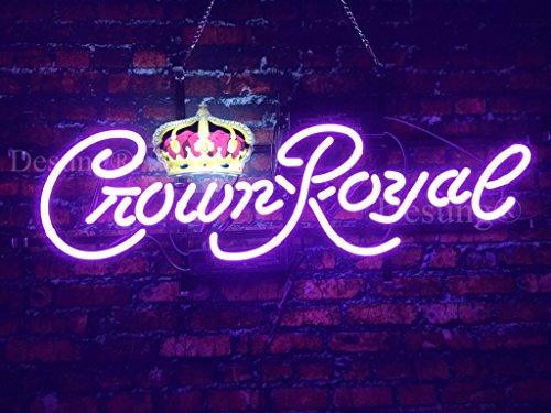 24"x10" Crown Royals Neon Sign Light HD Vivid Printing Technology Man Cave Beer Bar Pub Handmade Real Glass Tube Lamp NT13