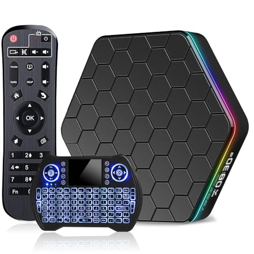 Android TV Box 12.0 T95Z Plus 4GB RAM 32GB ROM 2.4G/5G WiFi6 6K 3D HDR10+ Bluetooth 5.0 Android Box Smart TV Box 2024 with Keyboard Remote