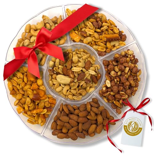 Gift Basket Village Nut Lover’s Deluxe Over 1.5 lbs Gourmet Snack Box – Father's Day, Gifts for Men, Dad, Husband – Roasted Almonds, Cashews, Peanuts & Honey BBQ for Nut Lovers & Health-Conscious