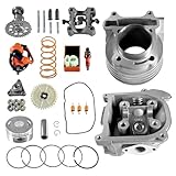 69mm Valve GY6 100cc Bore Cylinder Rebuild Kit,50mm Bore Upgrade, Racing CDI, Ignition Coil, Spark Plug & Clutch Spring for 49CC 50CC 139QMB Moped Scooter Engine