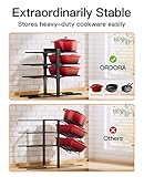 ORDORA Pots and Pans Organizer: Rack for Cabinet, 8-Tier Heavy Duty 120LBS Pots Pans Organizer Rack under Cabinet Adjustable for Dutch Ovens, Cast-iron Pans, Heavy Skillets Griddles, Shallow Pots