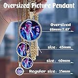 YIMERAIRE Big Picture Necklace Personalized Photo Jewelry Necklace Oversize Pendant with Chain Iced Out Custom Photo Necklaces Memory Chain Necklce Customized Picture for Men Women