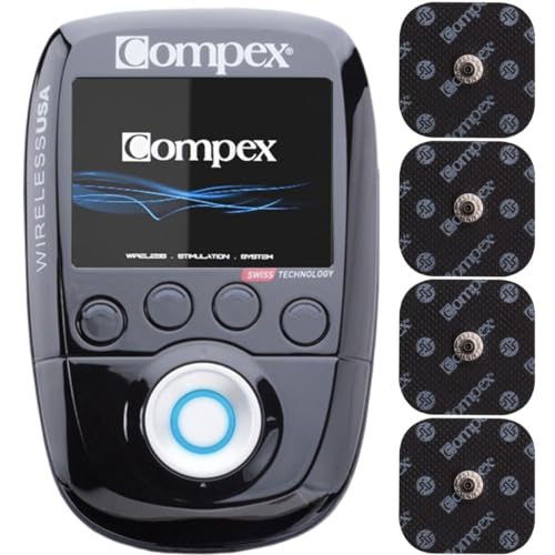 Compex Wireless USA 2.0 Muscle Stimulator w/ TENS Bundle Kit: Muscle Stimulation Machine, with Snap Electrodes,Programs, Wireless PODs etc, Black