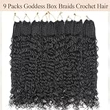 Vustbeauty 9 Packs Boho Box Braids Crochet Hair 24 Inch Goddess Box Braids Crochet Hair With Curly Ends Synthetic Bohemian Braids Hair Extension For Women (24inch, 1b)