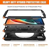 Rugged Case for Xiaomi-Mi-Pad-5 / MiPad-5-Pro 11 inch 2021 w/Stylus Holder & Kickstand, Portable Heavy Duty Hybrid Shock-Proof Cover with 360° Rotatable Handle, Shoulder Strap (Black)