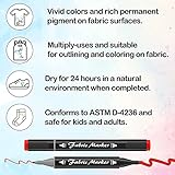 Shuttle Art Fabric Markers Pens, 40 Colors Dual Tip Fabric Markers Permanent No Bleed Markers for T-Shirts Sneakers, Non-Toxic & Child Safe Permanent Fabric Pens for Kids Adult Painting Writing