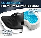 ComfiLife Gel Enhanced Seat Cushion – Office Chair Cushion – Non-Slip Gel & Memory Foam Coccyx Cushion for Tailbone Pain - Desk Chair Car Seat Cushion Driving - Sciatica & Back Pain Relief (Black)