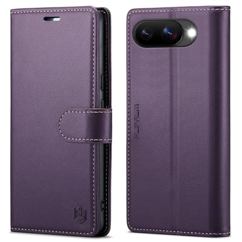 for Google Pixel 9a Wallet Case with RFID Blocking Credit Card Holder, PU Leather Folio Flip Kickstand Protective Shockproof Cover Women Men for Google Pixel 9a Phone case (Purple)