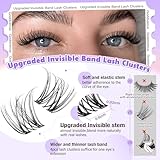 Invisible Band Lash Clusters Kit Wispy Natural Cluster Eyelash Extension Kit DIY Lash Extension Kit C Curl 10-16MM Eyelash Clusters Volume Individual Lashes Kit by Goddvenus