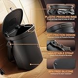 Waretary Trash Can for Car Garbage: Leakproof Silicone Car Waste Bin w/Lid for Drivers and Passengers; 1.9 Gallon Garbage Container for Vehicle, Sedan, SUV, Van, MPV & Truck(Black)