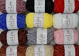 LovLim Crochet Yarn kit, 12x60g Chenille Yarn Skeins for Crochet and Knitting, 1200+ Yard, Free Crochet/Amigurumi Patterns, Craft Worsted Yarn Perfect Starter Kit