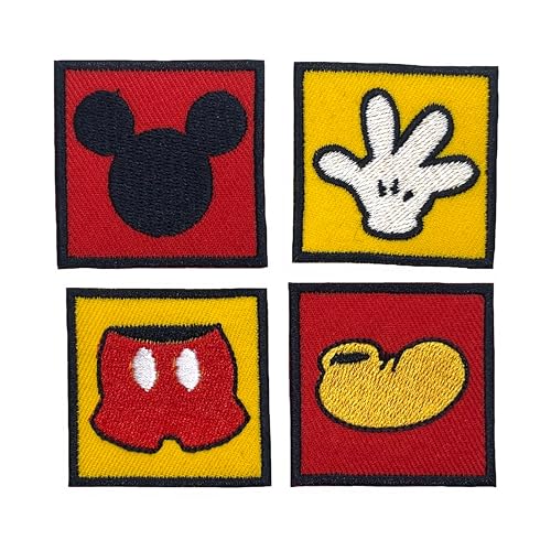 Generic 4PCS Mickey Patches Iron on Patches for Backpacks, 1.6 x 1.6 x 0.1 in