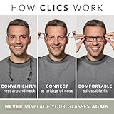 Clic Magnetic Reading Glasses for Men or Women, Computer Readers, Executive XL (XL-XXL, Black, 1.75 Magnification)