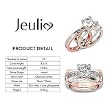 Jeulia Diamond Band Rings for Women cz Sterling Silver Interchangeable Ring Sets Wedding Engagement Anniversary Promise Ring Bridal Sets (1 rose gold, 10)