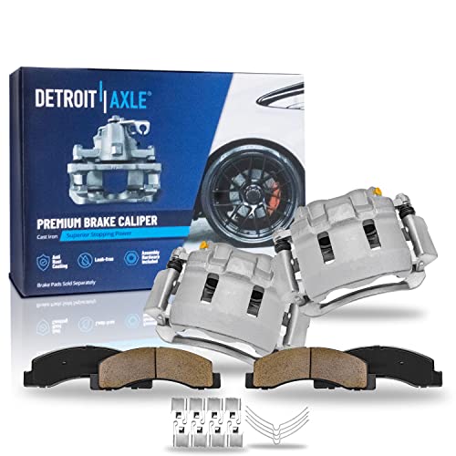 Detroit Axle - Front Brake Kit for 99-04 F-250 F-350 Super Duty, 00-05 Ford Excursion, Disc Brake Calipers Ceramic Brake Pads w/Hardware 2000 2001 2002 2003 2004 Replacement