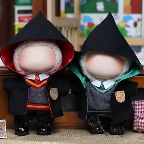 17cm Doll Clothes Accessories Outfits: 5 Piece Set Fashion Clothing Accessories Replacement for bubu Monster Doll, Have a Seat Clothes Set Birthday Gift for Fans Magic School Style Cosplay (No Doll)