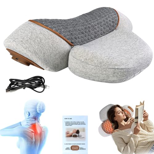 Pillow Massage Neck Hump, 3-in-1 Neck Massager Pillow, Deep Tissue Relief Traction, Vibration, Airbag Elevation & Memory Foam Support for Comfort (with Instruction Manual)