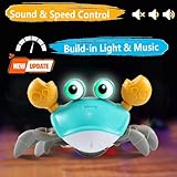 control future Crawling Crab Baby Toy - Infant Tummy Time Toys 3 4 5 6 7 8 9 10 11 12 Babies Boy 3-6 6-12 Learning Crawl 9-12 12-18 Walking Toddler 36 Months Old Music Development 1st Birthday Gifts