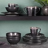 Gibson Dragonstone 16 pc Dinnerware Set Grey Stoneware, Gray -