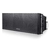 Sound Town ZETHUS Four Dual 10-inch Line Array Speaker and Professional Amplifier System Combo Set, Full Range/Bi-amp Switchable, Black (ZETHUS-210X4A8)