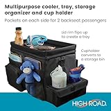 High Road Large CarHop Car Seat Organizer for the Front or Back Seat for Kids and Adults with Cup Holder Tray, Side Pockets and Cooler Compartment