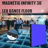 MKORMK Dance Floor Stage Lights Tempered Glass Infinity Mirror Panel 3D Effect Led Dance Floor for Wedding Party Customizable (RGB-Magnetic, 49PCS(11.5FTX11.5FT))