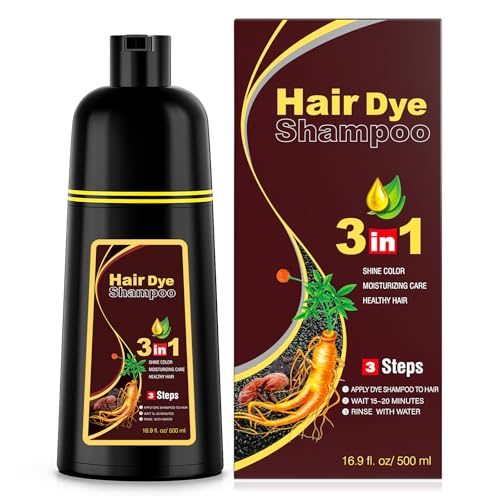 Ivnil Meidu Dark Brown Hair Dye Shampoo 3 in 1 for Women/Men Hair Color for Grey Coverage Seimi Permanent Instant Champu Para Canas Mujer for Men - Herbal Natural Dye Cover Gray