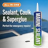 Marine Sealant and Adhesive Waterproof Marine Grade Sealant Caulk High Temp Caulking Water Sealant for Boat Auto and RV Without Silicone - 1 Tube Gray 10oz