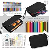 Zannaki Big Capacity Storage Pouch Marker Pen Pencil Case Simple Stationery Bag Box Art Tool & Sketch Storage Boxes for Bullet Journal Middle High School Office College Student Girl Women Adult Teen