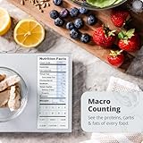 Nutrition Scale by Greater Goods with Food Grade Glass, Perfect for Calorie Counting, Meal Prep, and Weight Loss (Silver)