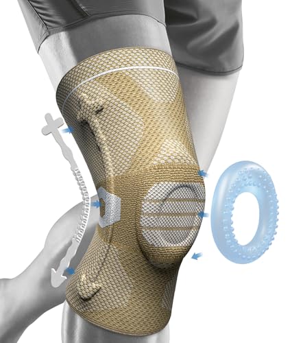 NEENCA Professional Knee Brace for Pain Relief, Medical Knee Compression Sleeve, Knee Support with Horizontal Knit Tech for Meniscus Tear, ACL, Arthritis, Joint Pain, Runner, Workout- FSA/HSA APPROVED