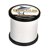 HERCULES Braided Fishing Line 12 Strands, 100-2000m 109-2196 Yards Braid Fish Line, 10lbs-420lbs Test PE Lines for Saltwater Freshwater - White, 30lbs, 1000m