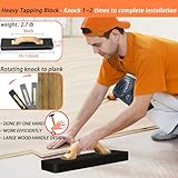 Laminate/Vinyl Flooring Tools, NAACOO Heavy Tapping Block, Heavy Pull Bar, Knee Pads, 10” Contour Gauge, 40pc Flooring Spacers, Rubber Mallet | 6 in 1 Floor Installation Kit