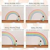 funlife Vinyl Large Rainbow Wall Mural Stickers Peel and Stick, Precut Giant Pastel Watercolor Rainbow Wall Decals for Girls Bedroom Kids Nursery Room Playroom, 94.49" x 55.12"