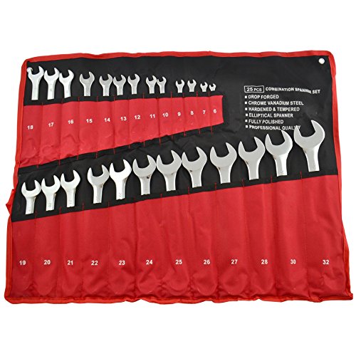 25pc Metric Combination Combo Spanner Set Open Ended/Ring 6mm -32mm AN104
