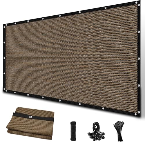 Amagenix 90% Sun Shade Cloth with Grommets, 8' x 10' Pergola Replacement Shade Cover Canopy Privacy Screen for Outdoor Patio Garden, Mocha (We Customized)